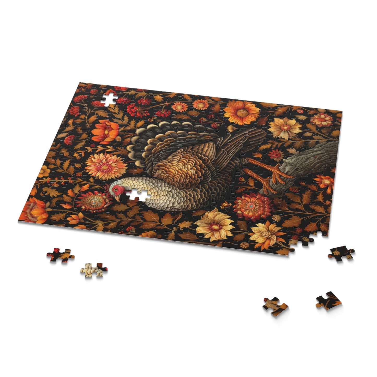 Jigsaw Puzzle, Turkey Fall Autumn 120 252 500-Piece Family Gift Box Puzzle, Thanksgiving Activity, Holiday Puzzle Game, Custom Photo Puzzle