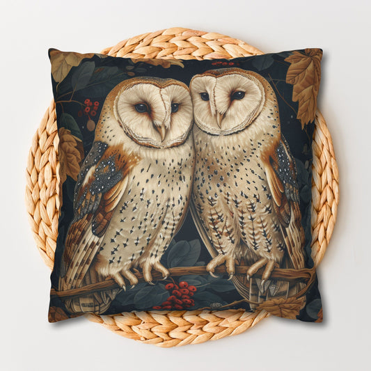 Forest Couple Barn Owl Pillowcase