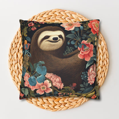 William Morris Inspired Botanical Sloth Pillowcase