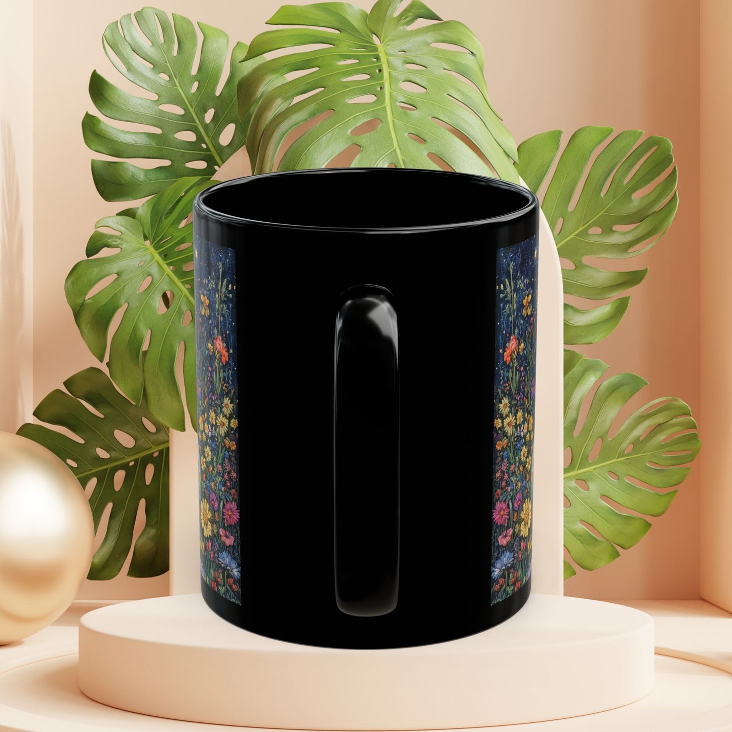 Rabbit Moon Wildflower Mug: Enchanting Bunny Coffee Cup