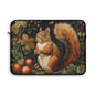 Red Squirrel Laptop Sleeve, William Morris Inspired Autumn Forest Art Case, Woodland Botanical Animal Laptop Cover (12”, 13”, 15”)