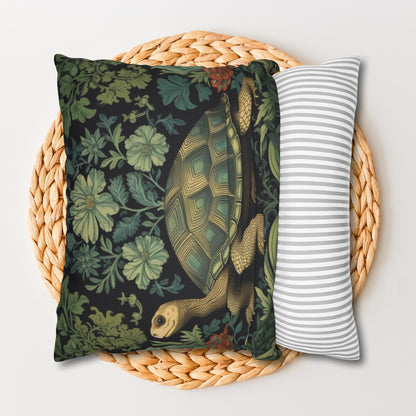William Morris Inspired Botanical Tortoise Decorative Pillowcase