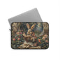 Whimsical Rabbit Reading Laptop Sleeve, Vintage Floral Bunny Art Case, Cute Protective Cover