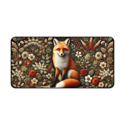 Rustic Fox Desk Mat - Nature-Inspired Office Accessory for Home and Work
