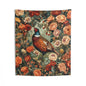 Tapestry of Pheasant Floral Garden | William Morris Art Deco Hanging Home Decor | Pheasant Fall Season Wall Tapestry