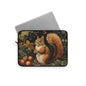 Red Squirrel Laptop Sleeve, William Morris Inspired Autumn Forest Art Case, Woodland Botanical Animal Laptop Cover (12”, 13”, 15”)