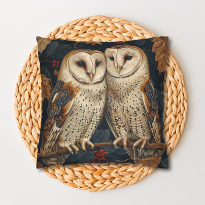 Forest Couple Barn Owl Pillowcase
