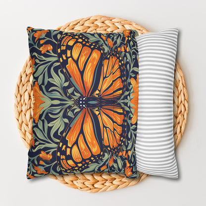 William Morris Inspired Monarch Butterfly Spring Pillowcase