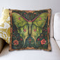 Medieval Art Luna Moth Persian Miniature Square Pillowcase