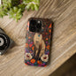 Art Deco Siamese Cat In The Style of William Morris iPhone Tough Case