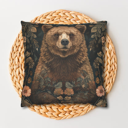 Forest Bear William Morris Decorative Pillowcase