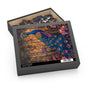 Peacock in spired by William Morris Art (120, 252, 500-Piece) Adult Jigsaw Puzzle, Gift For Her