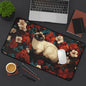 Art Deco Siamese Cat  William Morri Inspired Desk Mat 2 Sizes |  Office Decor GiftDesk Mats