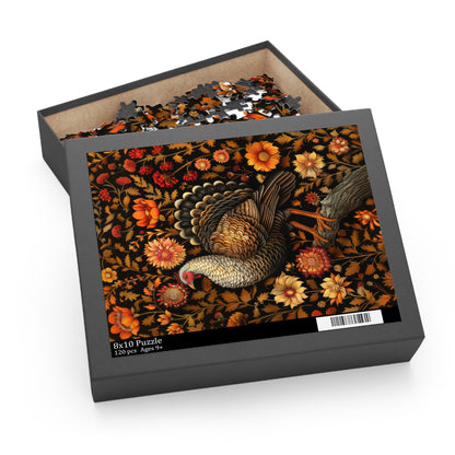 Jigsaw Puzzle, Turkey Fall Autumn 120 252 500-Piece Family Gift Box Puzzle, Thanksgiving Activity, Holiday Puzzle Game, Custom Photo Puzzle