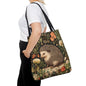 Charming Hedgehog Tote Bag | William Morris Inspired |  Hedgehog Floral Tote Bag, Eco-Friendly Carryall