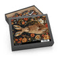 Hare With Winter Floral Botanicals Jigsaw Puzzle Box Gift (120 252 500-Piece) Family Gift Box Puzzle, Holiday Puzzle Game