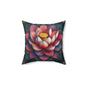 Art Deco Lotus Mandala Decorative Pillow, Lotus Home Decor Pillow