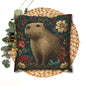 Capybara Floral Pillowcase, William Morris Style Botanical Animal Cushion for Cozy Home Decor