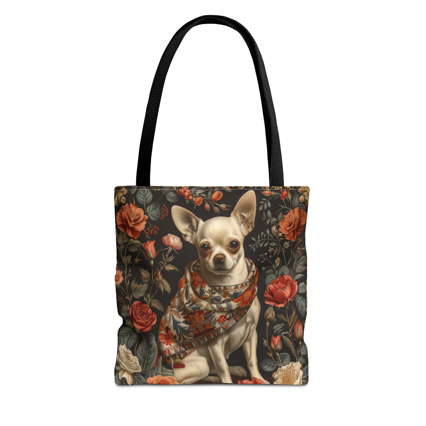 William Morris Inspired Chihuahua Tote Bag, Eco-Friendly Carryall