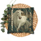 White Horse Forest Pillowcase, Decorative Square Throw Pillow Cover