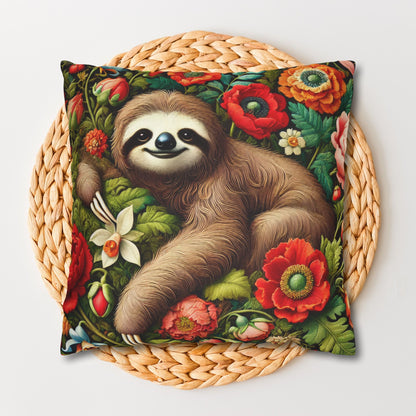 William Morris Inspired Cozy Sloth Pillowcase