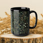 William Morris Inspired Green Botanical Black Coffee Mug 11oz, 15 oz
