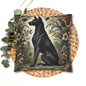 Black Thai Ridgeback Dog Ornate Botanical Pillowcase