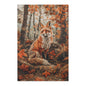 Fox Fall Autumn William Morris Inspired Area Rug, Cottagecore Living Room Carpet, Housewarming Gift, Fall Room Decor, Rectangle Rug