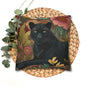 Black Panther Pillowcase, Elegant Botanical Animal Cushion, William Morris Inspired Floral Jungle