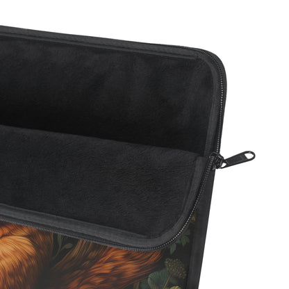 Red Squirrel Laptop Sleeve, William Morris Inspired Autumn Forest Art Case, Woodland Botanical Animal Laptop Cover (12”, 13”, 15”)