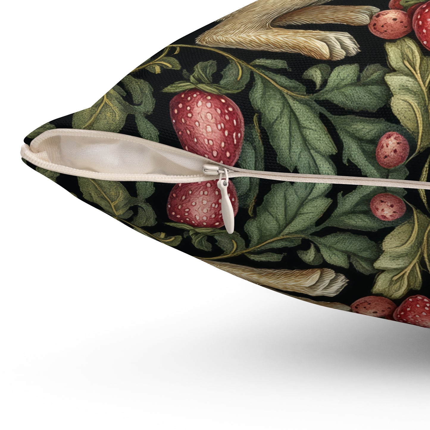 Rabbit & Strawberry Pillow: Whimsical Home Decor Cushion