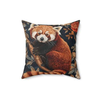 Cozy Red Panda Pillow, Forestcore Decorative Cushion, Animal Lover Gift, Home Decor, Nature Inspired Accent, Boho Style Pillow
