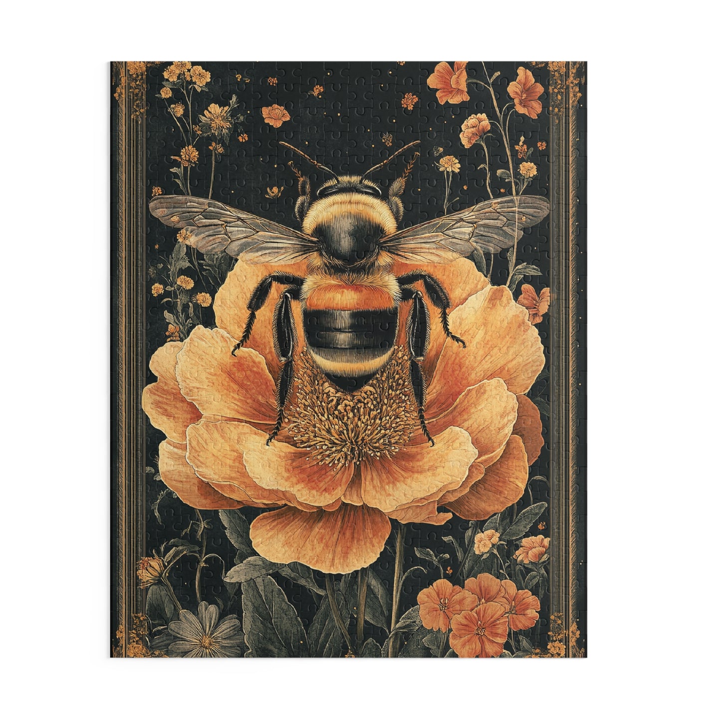 Vintage Honey Bee Victorian Inspired Art Jigsaw Puzzle (120, 252, 500-Piece) Gift-Ready Box, Adult Jigsaw Puzzle