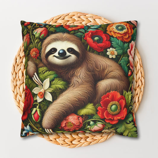 William Morris Inspired Cozy Sloth Pillowcase