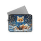 Winter Fox Laptop Sleeve, Cozy Woodland Snow Art Case, Cute Red Fox in Scarf Winter Laptop Cover (12”, 13”, 15”)