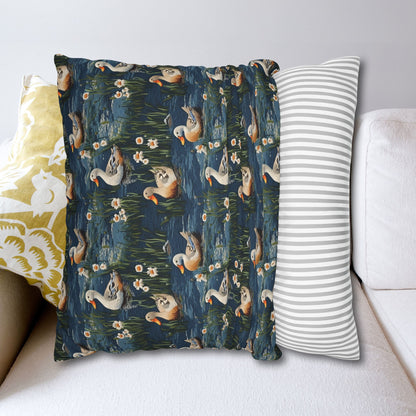 Woodland Duck Embroidery Pattern Pillowcase