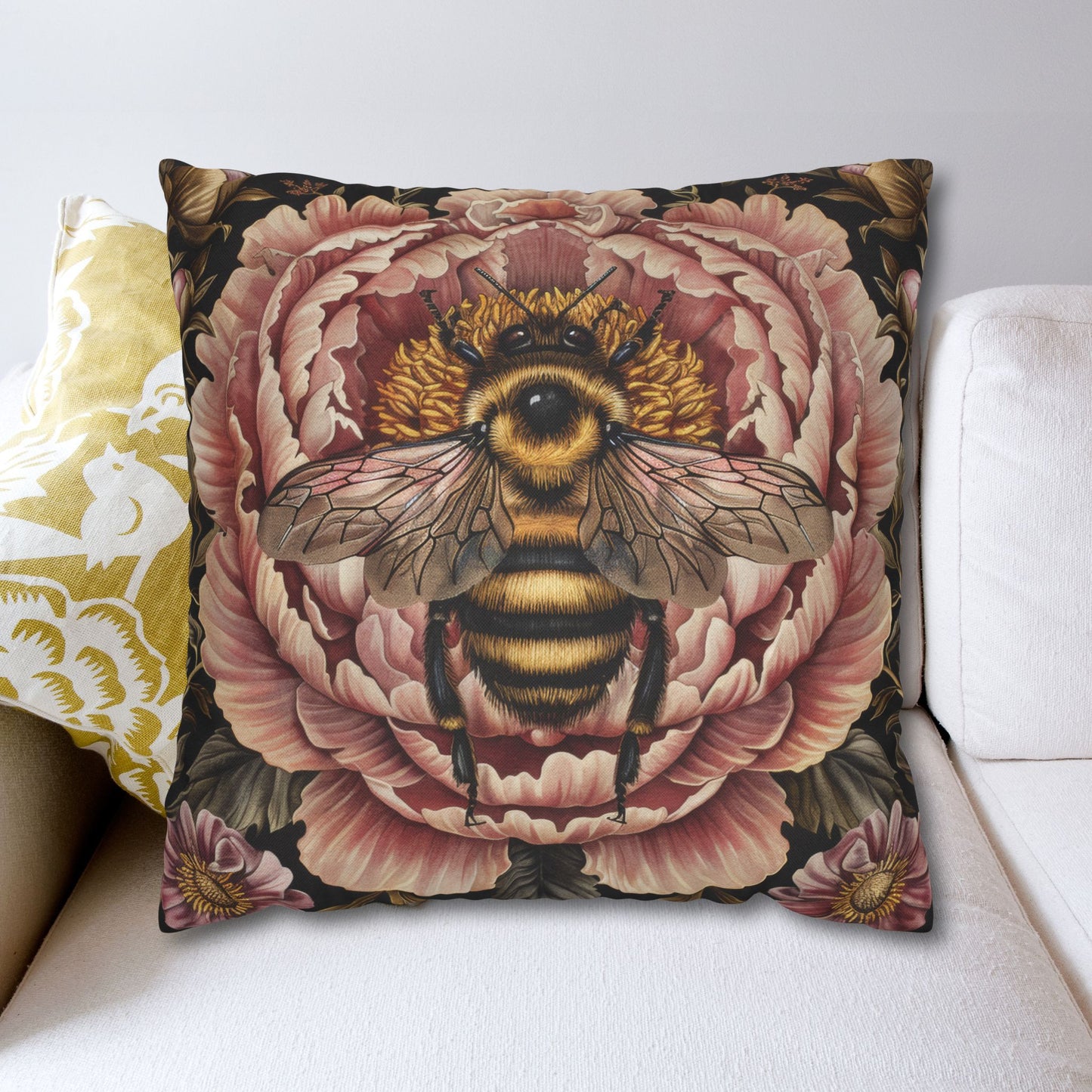 Bumblebee Pink Peony Pillowcase