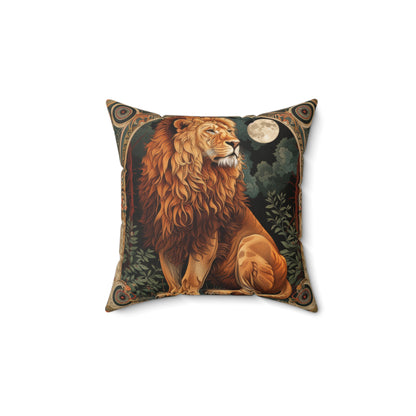 Art Deco Botanical Lion Throw Pillow | Decorative Pillow William Morris Inspired
