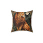 Art Deco Botanical Lion Throw Pillow | Decorative Pillow William Morris Inspired