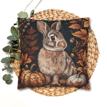 Bunny Fall Pillow: William Morris Autumn Forest Throw Cushion