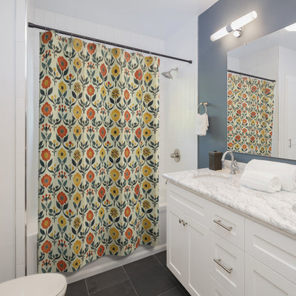 Shower Curtains, William Morris Floral Bathroom Decor, Mid Century Modern Retro Geometric, Target Audience: Homeowners, Interior Design