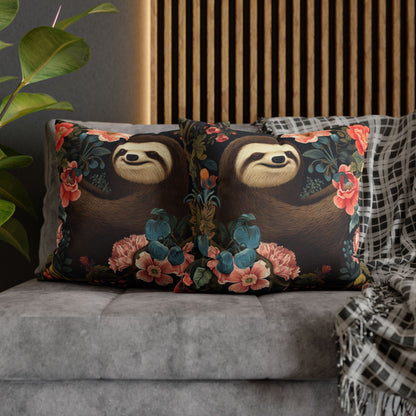 William Morris Inspired Botanical Sloth Pillowcase