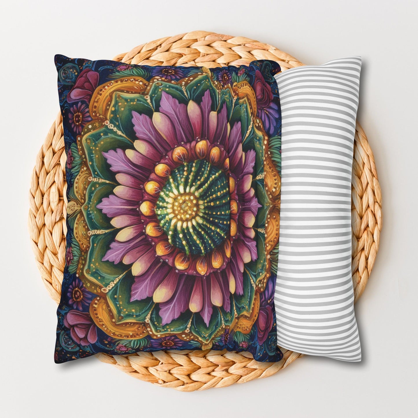 Cactus Mandala Pillowcase: Decorative Home Decor