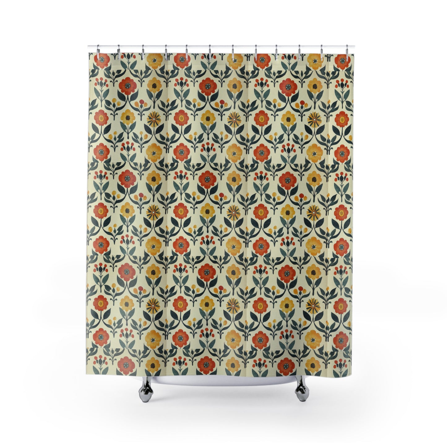 Shower Curtains, William Morris Floral Bathroom Decor, Mid Century Modern Retro Geometric, Target Audience: Homeowners, Interior Design