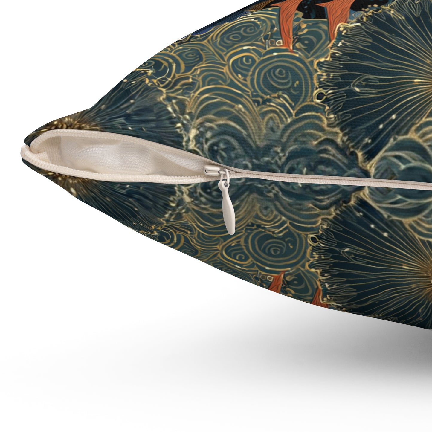 Heron Moon Decorative Pillow, Botanical Coastal Throw Pillow