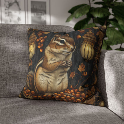 William Morris Inspired Chipmunk Among Acorn Lanterns Pillowcase