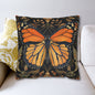 Woodland Monarch Butterfly Floral Botanical in the Style of William Morris Pillowcase