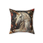 White Unicorn Botanical William Morris Inspired Victorian Pillow Home Decor