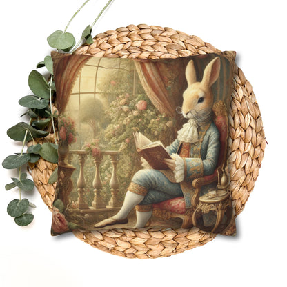 Whimsical Rabbit Pillowcase | Cozy Home Accent for Bunny Lovers, Decorative Cushion for Baby Shower, Easter Decor, Animal Art Print