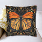 Woodland Monarch Butterfly Floral Botanical in the Style of William Morris Pillowcase